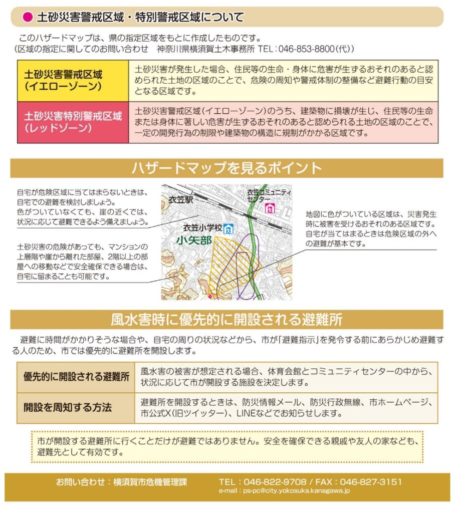 追浜３丁目ハザードマップの見方